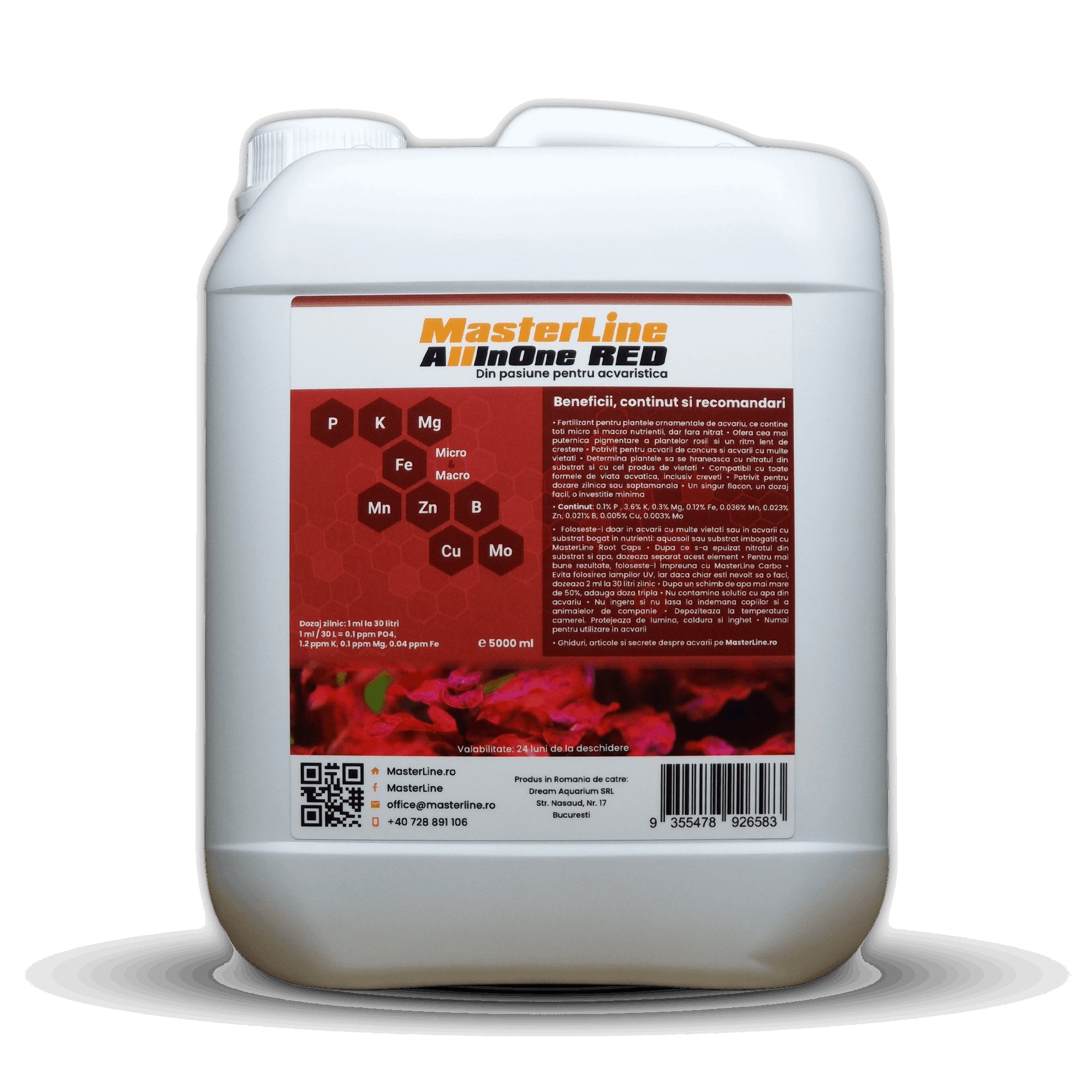 Fertilizant pentru plante acvatice, MasterLine All In One Red 500 ml