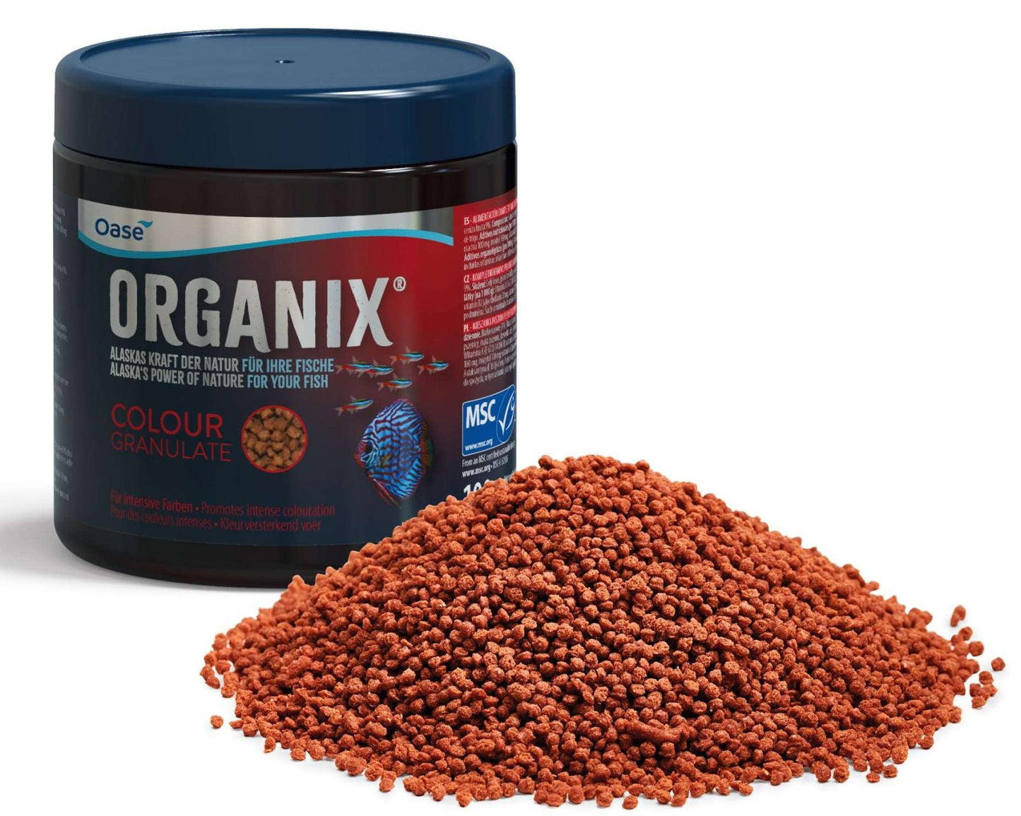 Granulált eledel a halak színének fokozására, Bones, ORGANIX Color Granulate 250 ml / 100 g