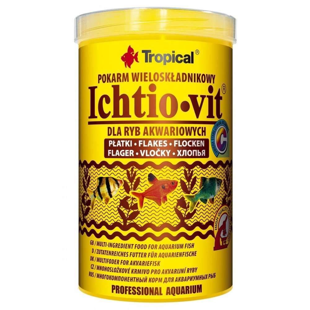 Fulgi pentru pești omnivori, Tropical Ichtio-vit, 500ml/100g