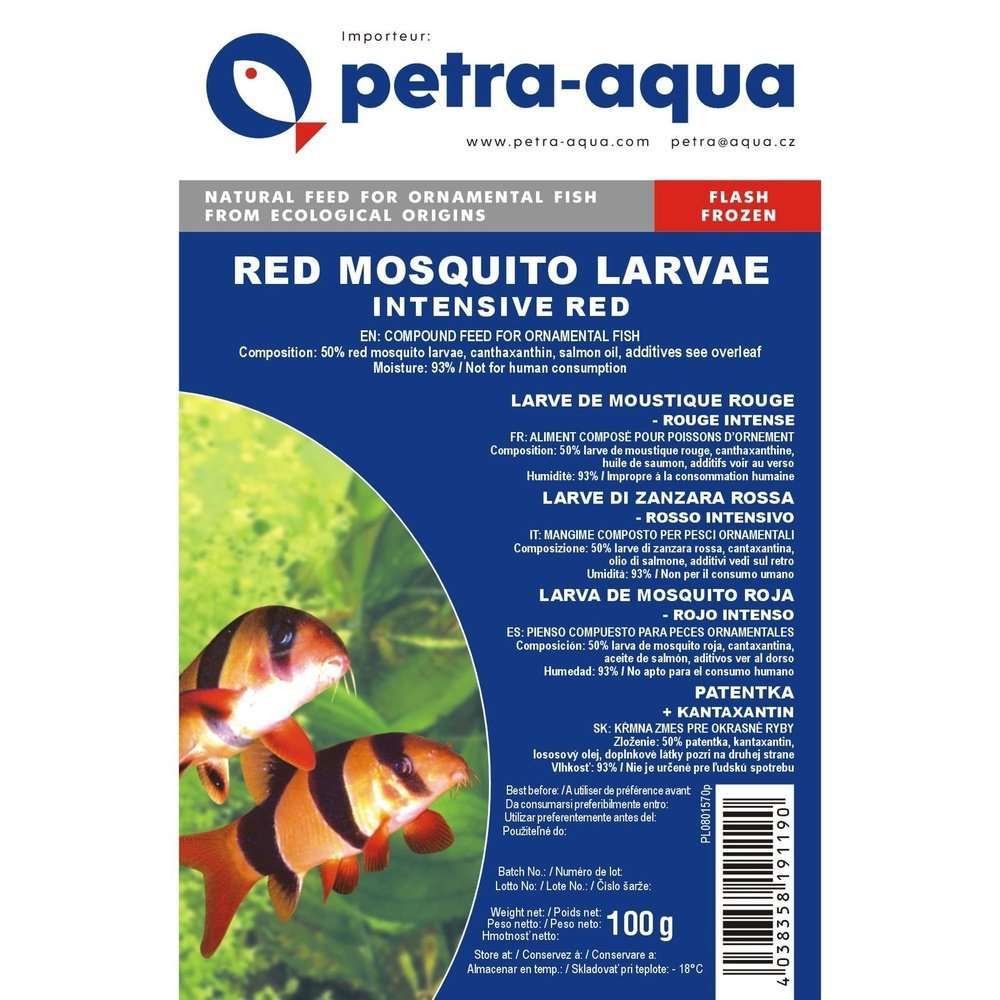 Fagyasztott eledel díszhalaknak, RED MOSQUITO LARVAE INTENSIVE RED (vörös szúnyoglárva, intenzív vörös), blister 100g