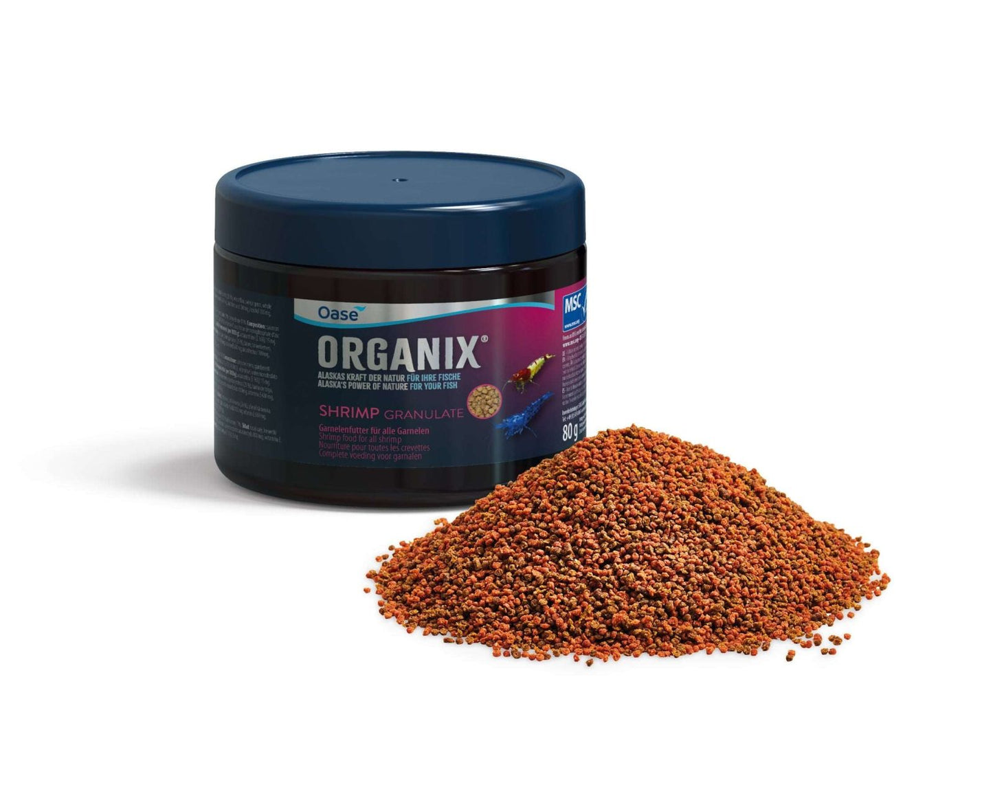 Granulált eledel garnélarák számára, ORGANIX Shrimp Granulated 150 ml / 80 g