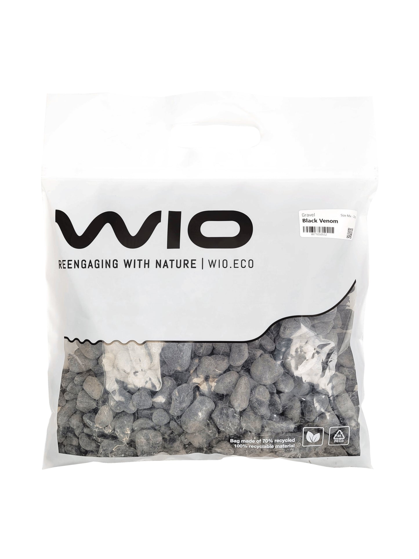 Kavics dekoráció akváriumba és terráriumba, Wio, Black Venom Gravel Mix, 2 kg