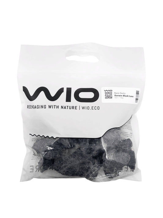 Pietre decor acvarii si terarii, Wio, Darwin Black Lava Nano Rocks, 1,5-2 kg, 1-10 cm