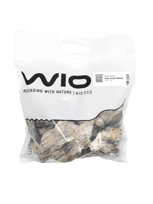 Akváriumok és terráriumok díszkövek, Wio, Gray Fossil Wood Nano Rocks, 2 kg, 3-10 cm