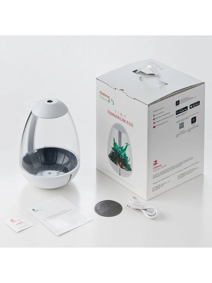 Terariu Wabi Kusa, Chihiros Tiny Terrarium Egg - Wabi Kusa set w/o USB adapter