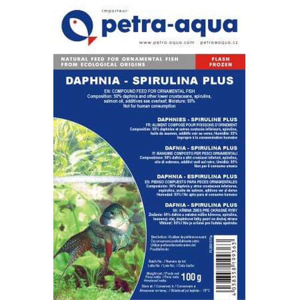 Fagyasztott élelmiszer spirulinával díszhalakhoz, DAPHNIA- SPIRULINA PLUS, buborékfólia 100 g