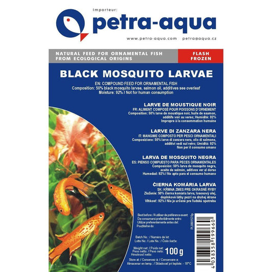 Fagyasztott eledel díszhalaknak (fekete szúnyoglárvák), BLACK MOSQUITO LARVAE, blister 100 g