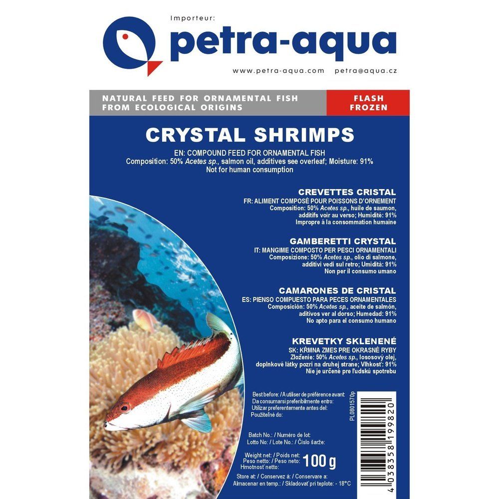 Hrană congelată pentru pești ornamentali, CRYSTAL SHRIMPS, blister 100 g