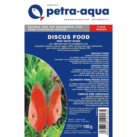 Hrană congelată pentru pești ornamentali, DISCUS FOOD Beef Heart Based, blister 100 g