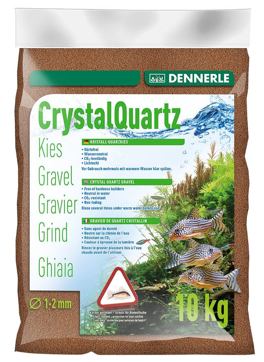 Substrat inert pentru acvariu, Dennerle, Crystal Quartz Gravel Light Brown, 10 kg