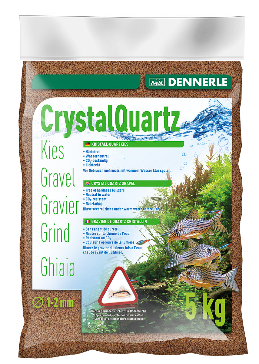 Substrat inert pentru acvariu, Dennerle, Crystal Quartz Gravel Light Brown, 5 kg