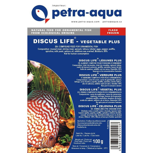 Hrană congelată pentru pești ornamentali, DISCUS LIFE VEGETABLE PLUS, blister 100 g