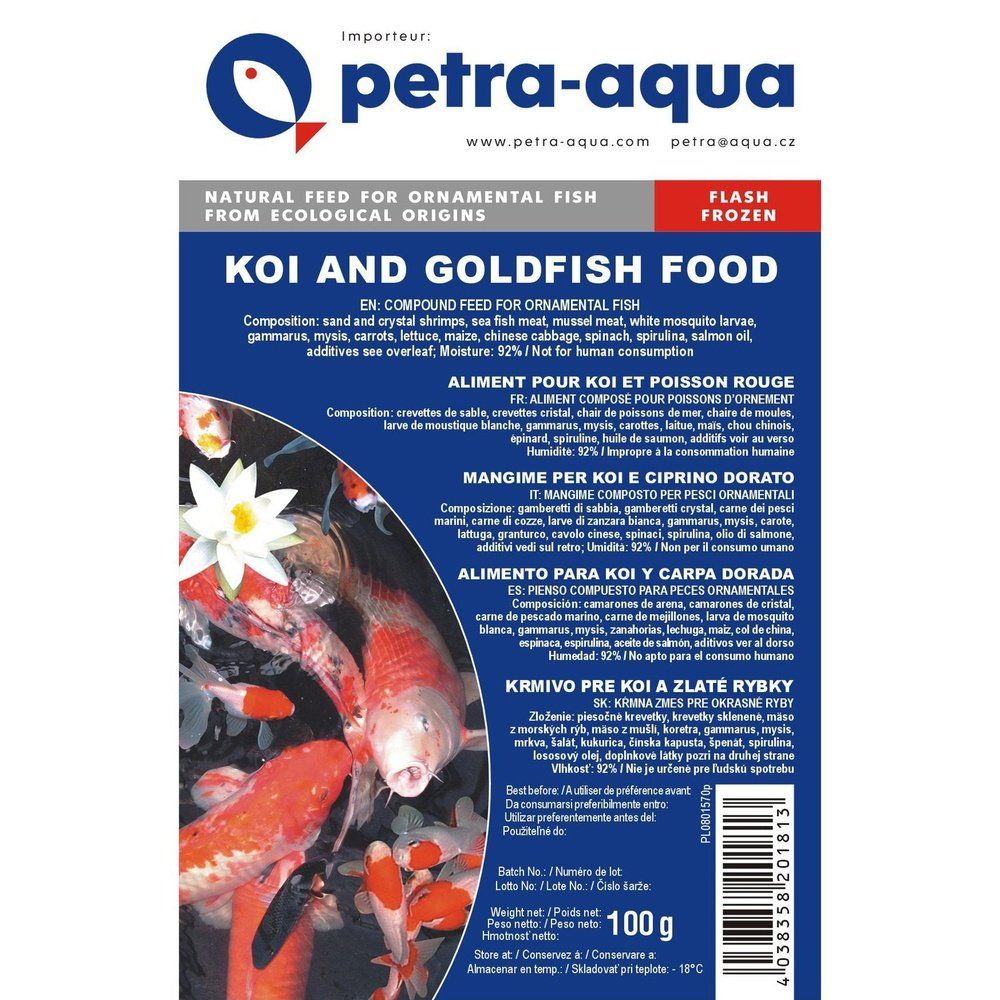 Fagyasztott eledel díszhalaknak   KOI AND GOLDFISH FOOD, blister 100 g