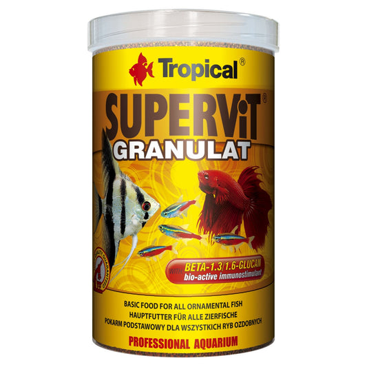 Táplálék granulátum formájában mindenevő halaknak, Tropical supervit granulátum 100ml/55g - 10g