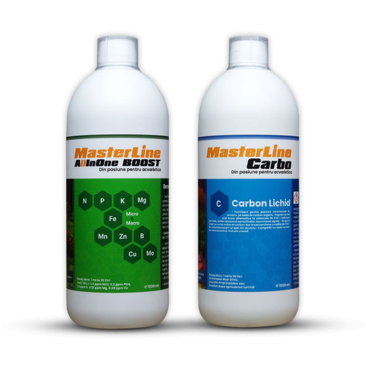 Pachet fertilizanți plante de acvariu MasterLine All in One Boost + MasterLine Carbo 1000 ml