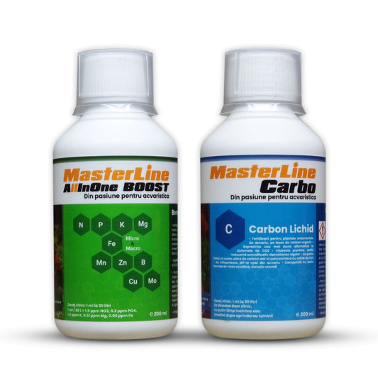 Akváriumi növényi műtrágya csomag MasterLine All in One Boost + MasterLine Carbo 200 ml