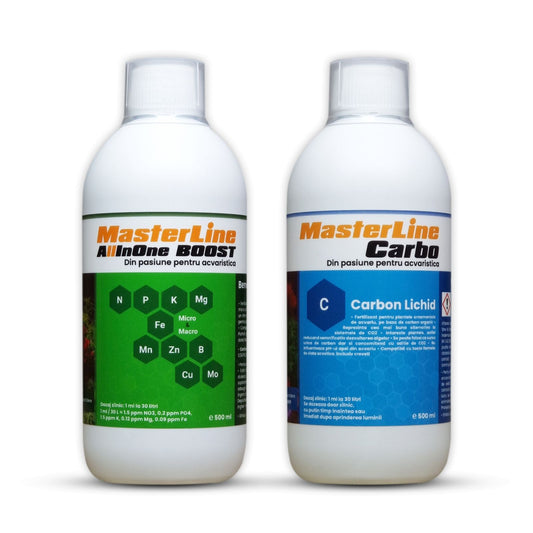 Pachet fertilizanți plante de acvariu MasterLine All in One Boost  + MasterLine Carbo 500 ml