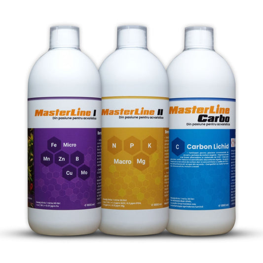 Pachet fertilizanți plante de acvariu MasterLine I + MasterLine II + MasterLine Carbo 1000 ml