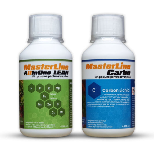 Pachet fertilizanți plante de acvariu MasterLine All in One Lean + MasterLine Carbo 200 ml