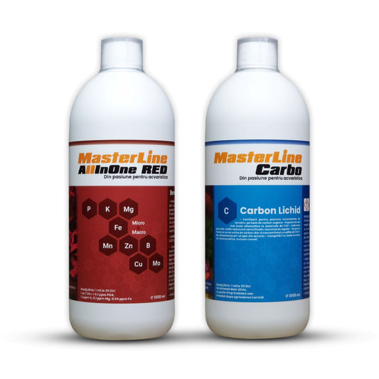 Pachet fertilizanți plante de acvariu MasterLine All in One Red + MasterLine Carbo 1000 ml