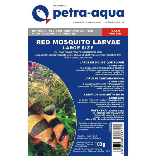 Fagyasztott eledel díszhalaknak  RED MOSQUITO LARVAE, LARGE SIZE, blister 100 g