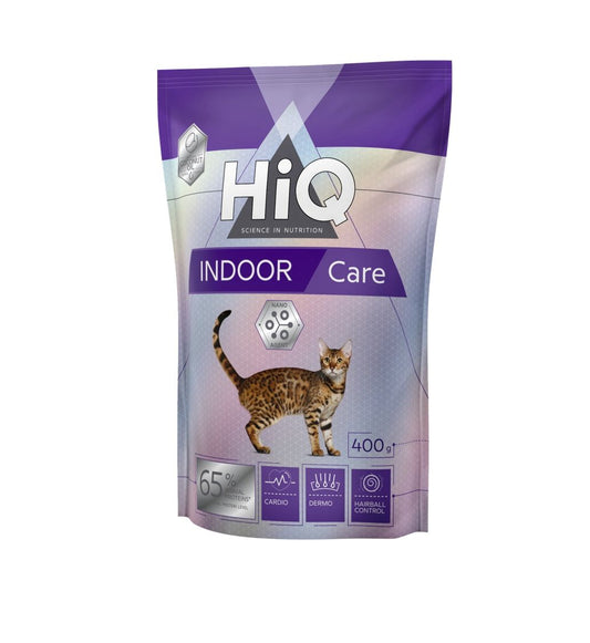 HiQ Indoor Care 400g Száraztáp felnőtt beltéri macskáknak