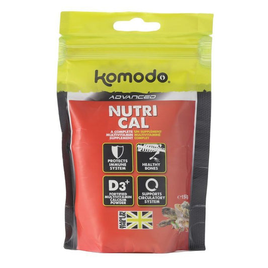Multivitamin és kalciumpor kiegészítő hüllők számára, Komodo Nutri-Cal, 75 g