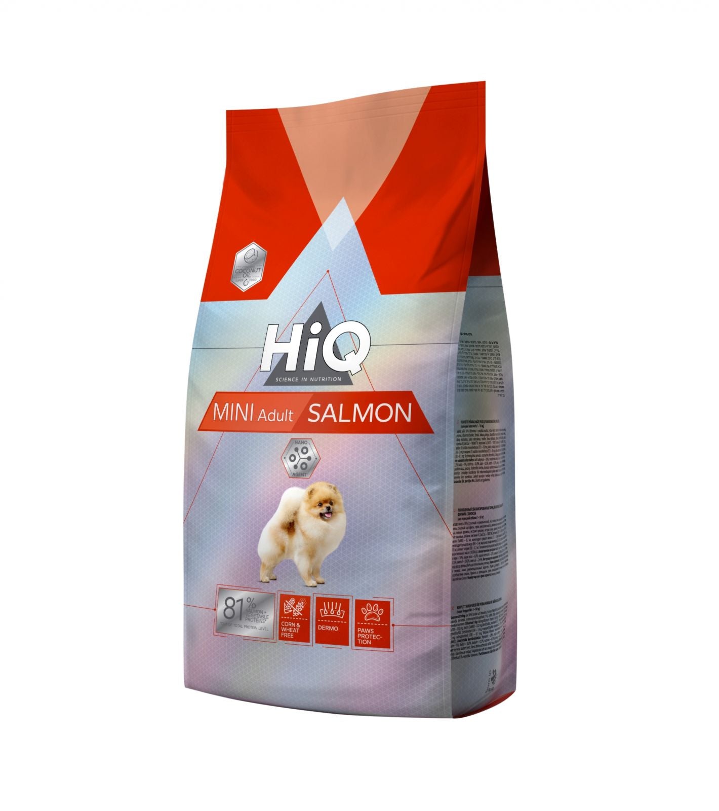 Hrana uscata pentru caini adult de talie mica pe baza de somon, HiQ Mini Adult Salmon 1.8 kg