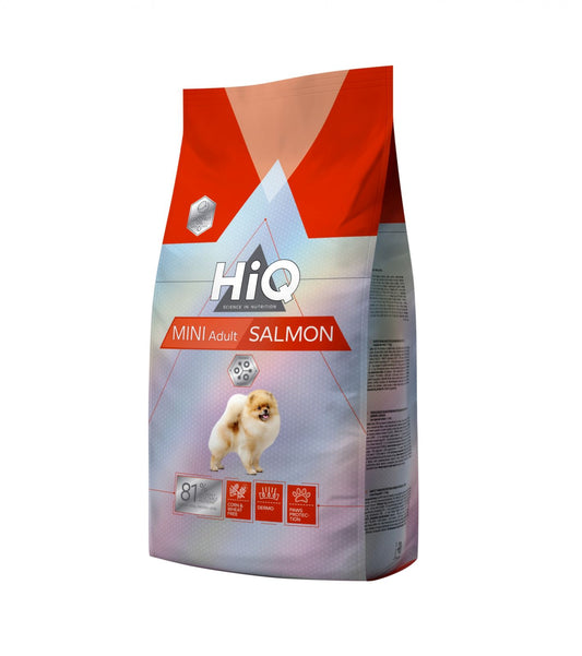 Hrana uscata pentru caini adult de talie mica pe baza de somon, HiQ Mini Adult Salmon 1.8 kg