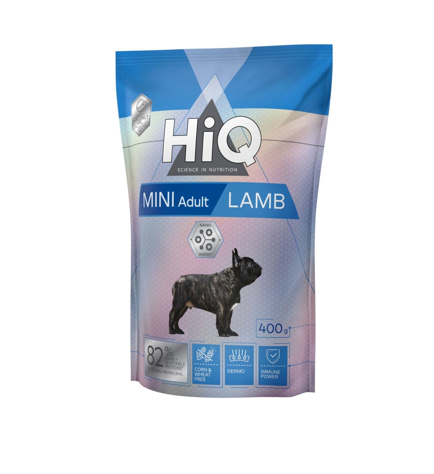 Hrana uscata pentru caini adult de talie mica cu carne de miel, HiQ Mini Adult Lamb, 400 g