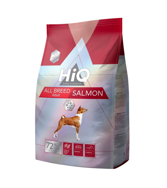 Lazac alapú szárazeledel felnőtt kutyáknak, HiQ All Breed Adult Salmon, 2,8 kg