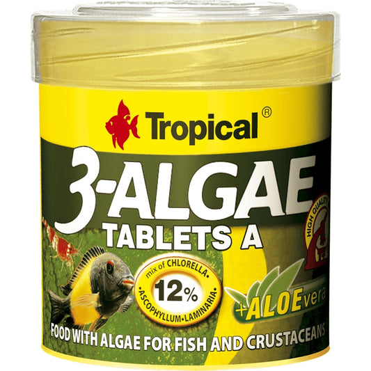 Algaeledel édesvízi és tengeri halaknak Tropical 3-Algae Tablets A, 50ml / 36g