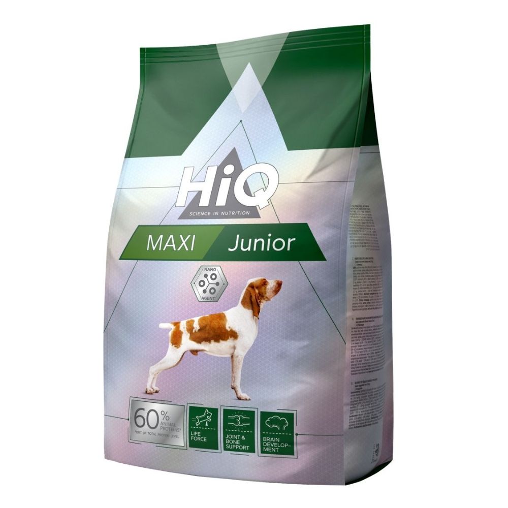 Baromfi alapú szárazeledel nagytestű fiatal kutyák számára. HiQ Maxi Junior, 2,8 kg