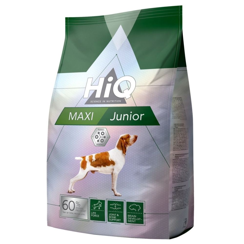 Baromfi alapú szárazeledel nagytestű fiatal kutyák számára. HiQ Maxi Junior, 11 kg