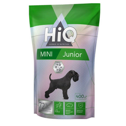 Baromfi alapú szárazeledel kistestű fiatal kutyáknak, HiQ Mini Junior, 400 g