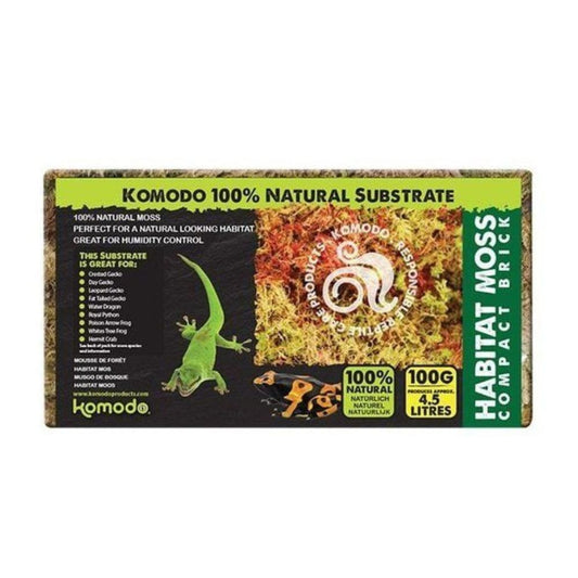 Substrat terariu pe baza de muschi Komodo Habitat Moss Compact Brick, 100 g