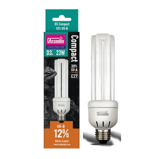 Bec cu UVB 12%, Arcadia E27 D3 Compact bulb 23W 30% UVA