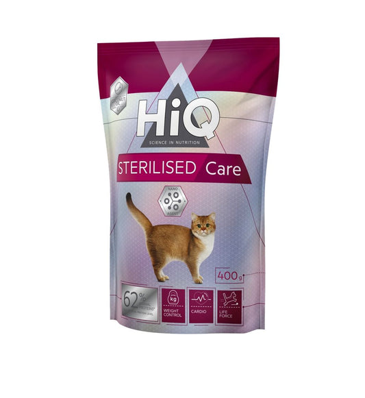 Baromfi alapú szárazeledel sterilizált felnőtt macskáknak, HiQ Sterilized Care, 400 g