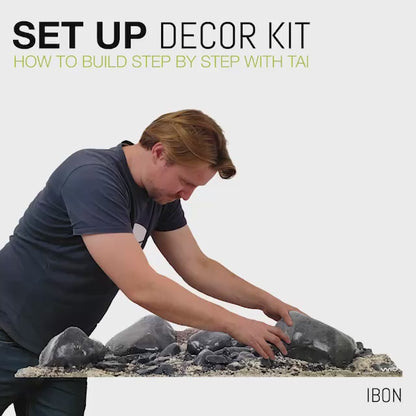 Kit complet cu substrat si pietre pentru decorul acvariului, Wio Ibon Decor Kit, 20 kg