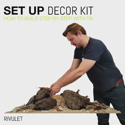 Kit complet cu substrat si pietre pentru decorul acvariului, Wio Rivulet Decor Kit, 20 kg